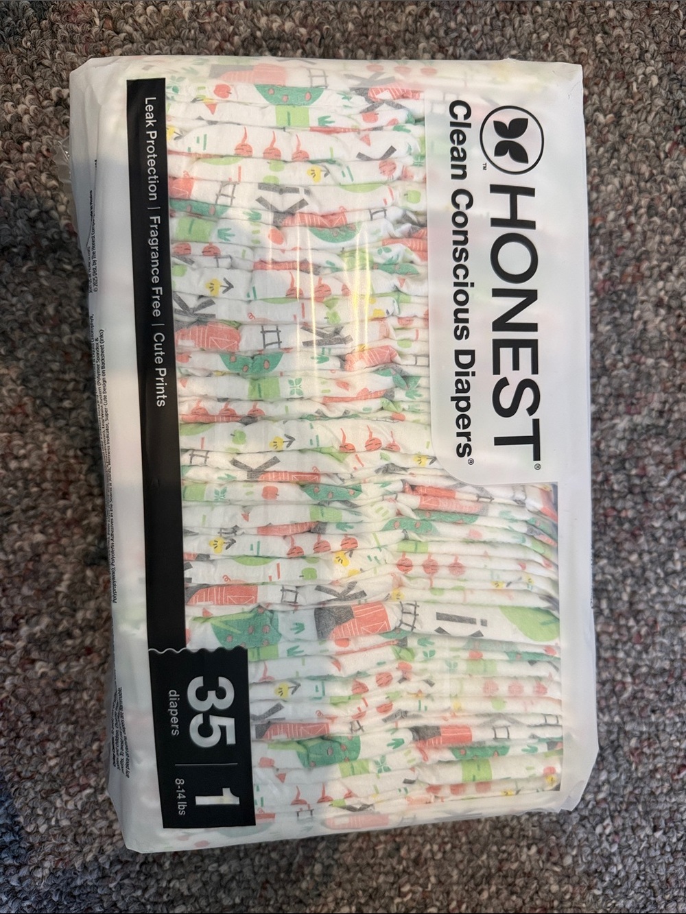 Honest Clean Conscious Diapers - Cute Multi Print (Size 1)